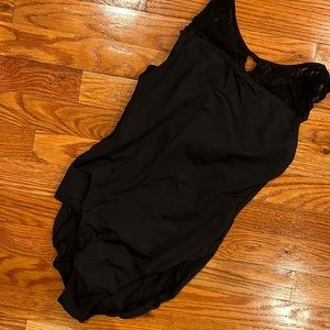 Black leotard with the lace on top “So Dance”brand 6/L size
